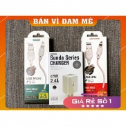 Combo củ sạc 2 cổng WK Remax 2.4A (Tặng kèm 2 cáp Iphone và Micro usb)