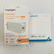 Combo Củ SPIGEN F210 + Cáp Anker A8632 - Sạc nhanh 3.0 - Bảo hành 3 tháng lỗi 1 đổi 1