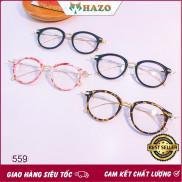 MẮT KÍNH GỌNG CẬN FORM TRÒN KIM LOẠI CHÂN GỌNG TAM GIÁC 558 SIÊU ĐẸP