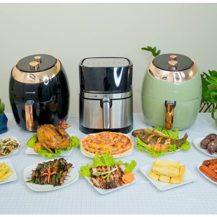 Nồi chiên không dầu Casamom 7L Hàn Quốc hàng chính hãng có hai tay cầm 5L và 7L