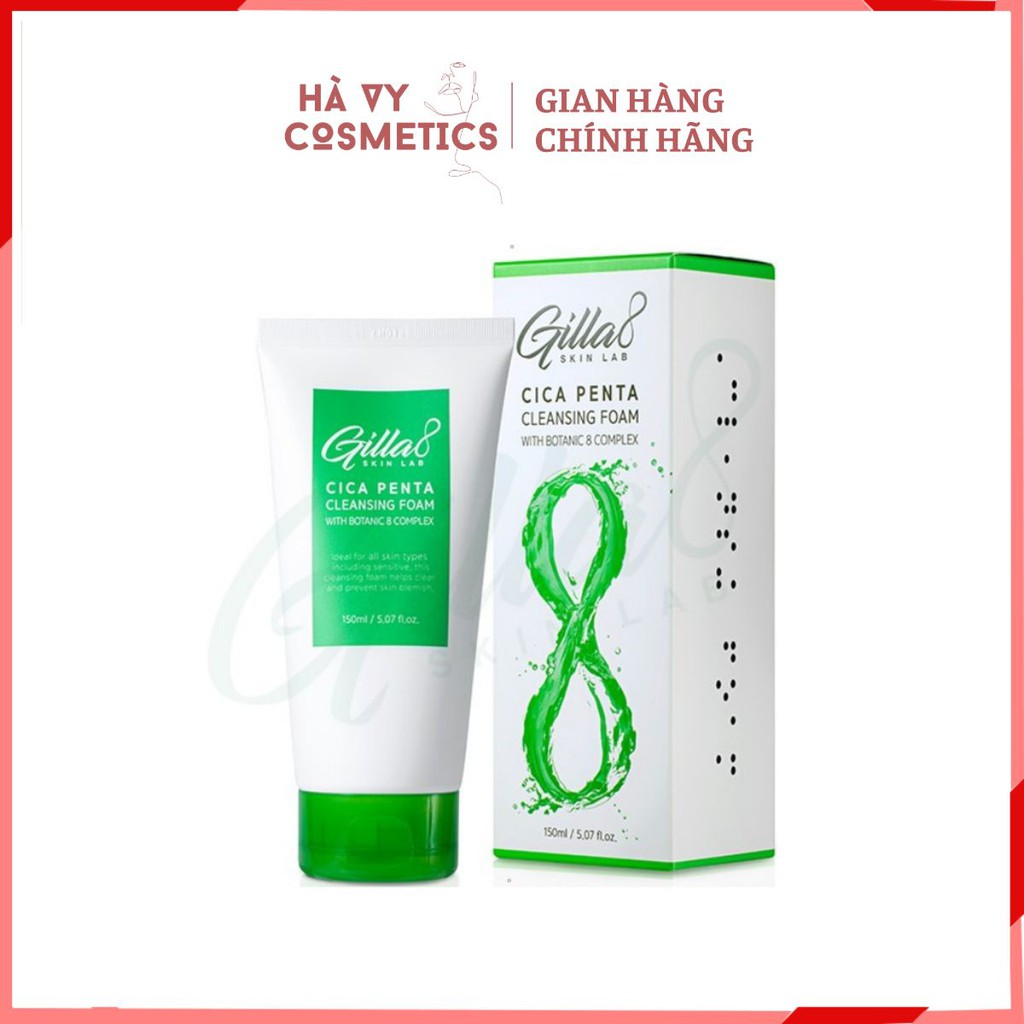 Sữa Rửa Rau Má Mặt GILLA8 Cica Penta Cleansing Foam 150ml