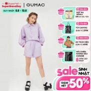  Áo sơ mi nữ caro phom rộng màu tím GUMAC AB5117