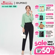 Áo sơ mi cổ ve GUMAC vải lụa cao cấp màu xanh AB531