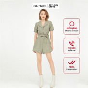 Jumpsuit nữ phối nút GUMAC, thiết kế màu xanh hot trend DB566