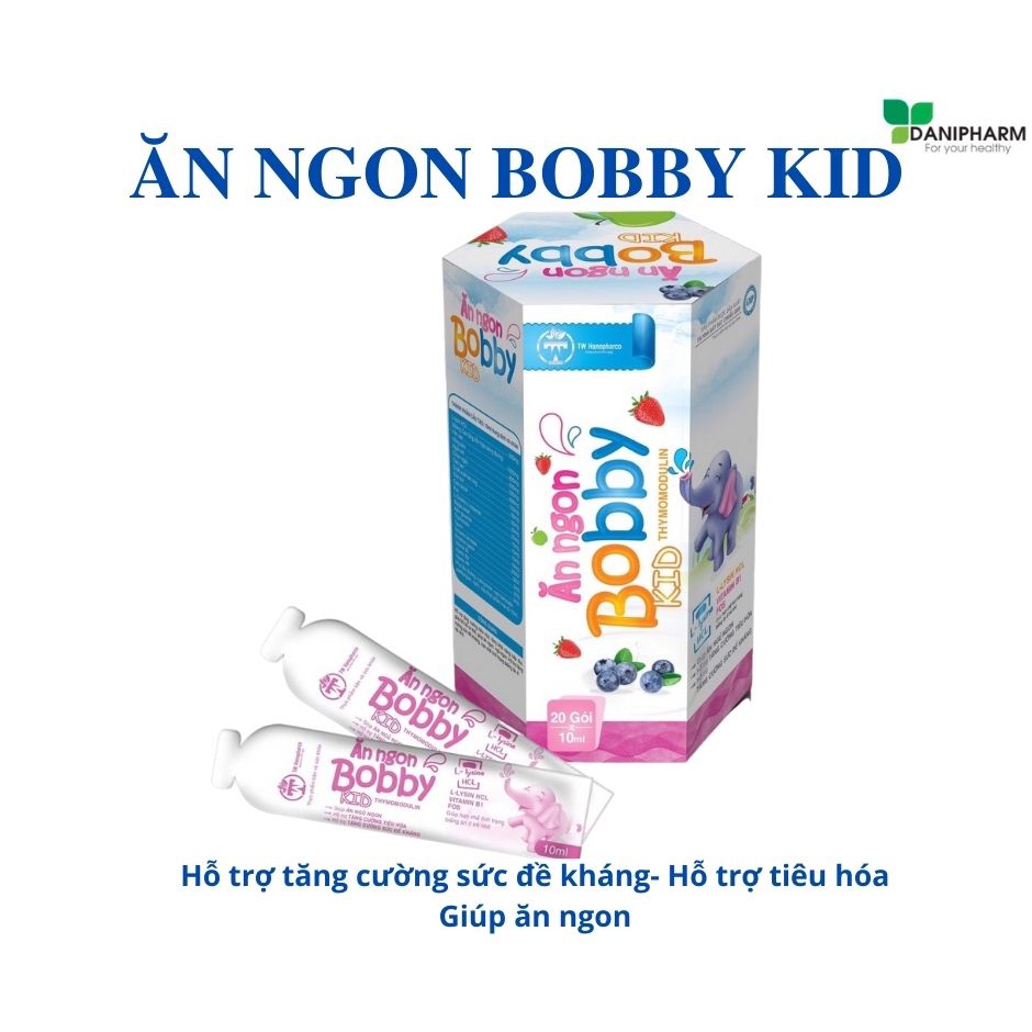 Siro ăn ngon BOBBY KID, dạng thạch, hỗ trợ tăng sức đề kháng, hỗ trợ hệ tiêu hóa, giúp ăn ngon (hộp 20 gói*10ml)