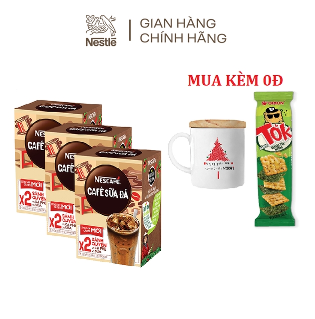 Combo 3 hộp Cà Phê Hòa Tan NESCAFÉ 3in1 Cà Phê Sữa Đá mới (10 gói x 24g)