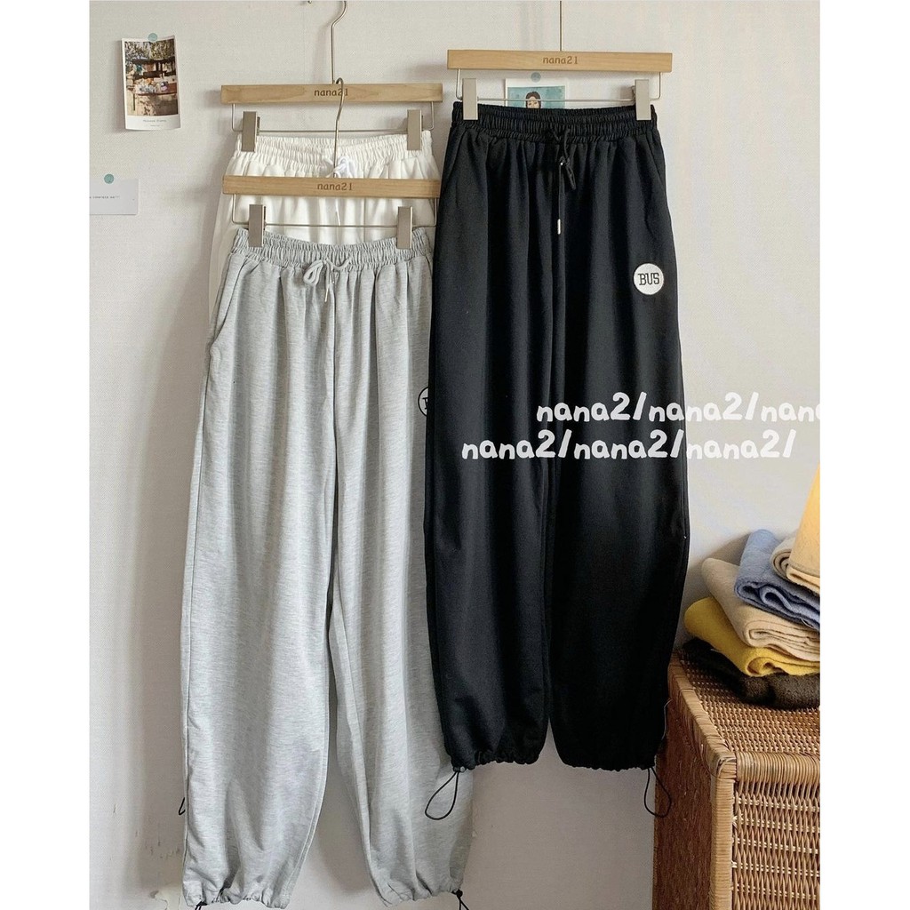 Quần nỉ ống rộng Unisex - Jogger thun trơn cạp chun dáng rộng
