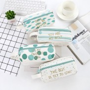 Hộp bút vải xanh cỡ to đựng vừa máy