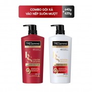 Combo Gội & Xả TRESemmé Keratin Smooth cho tóc khô xơ rối chuẩn salon Hydrolyzed Keratin Vào Nếp Suôn Mượt 640g & 620g