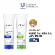 Sữa rửa mặt bọt mịn Dove serum sạch sâu tốt cho da khô, da dầu - da mềm ẩm mượt, kiềm dầu & se khít lỗ chân lông 130g