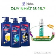 Dầu Gội Đầu cho nam Clear Men đánh bay gàu, ngứa và vi khuẩn mát lạnh cực đỉnh suốt ngày dài 650g