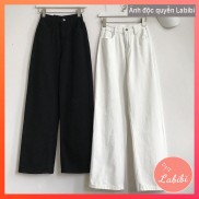 Quần Baggy Kaki Nữ Dáng Dài Ống Suông Rộng Ulzzang Hai Màu Trắng Đen, Labibi
