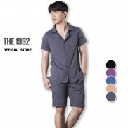 Bộ đũi nam cổ bẻ Đồ thể thao bộ mặc nhà có cổ nam THE 1992
