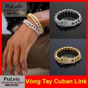 Vòng tay Bling bling, vòng tay cuban link trang sức đính đá bling bling, vòng cổ HIP HOP phong cách châu Âu