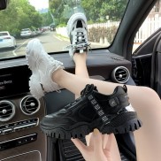 Giày nữ,giày thể thao sneaker nữ fashion đế răng cưa gót bạc siêu hót hít