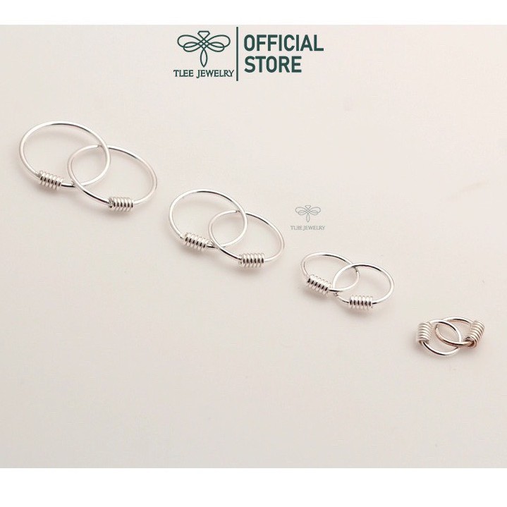 Khuyên tai bạc Tlee, Bông tròn lò xo cá tính - Tlee Jewelry