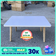Bàn học đa năng bàn trà kích cỡ 40x60x30 chân gỗ màu trắng mặt mdf tiện dụng