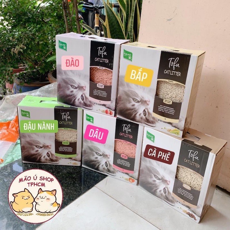 CÁT ĐẬU NÀNH (HỘP 7L) CÁT HỮU CƠ CHO MÈO - CÁT VỆ SINH