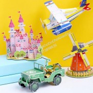 Đồ chơi mô hình nhiều mẫu ô tô, máy bay, du thuyền, lâu đài - đồ chơi lắp ghép 3D dạng xốp an toàn cho bé