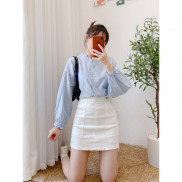 Áo sơ mi cổ viền bèo cho nữ Friday