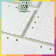 Ruột sổ còng 6 lỗ giấy Refill A5 A6 A7 làm sổ planner bullet journal, DECORME