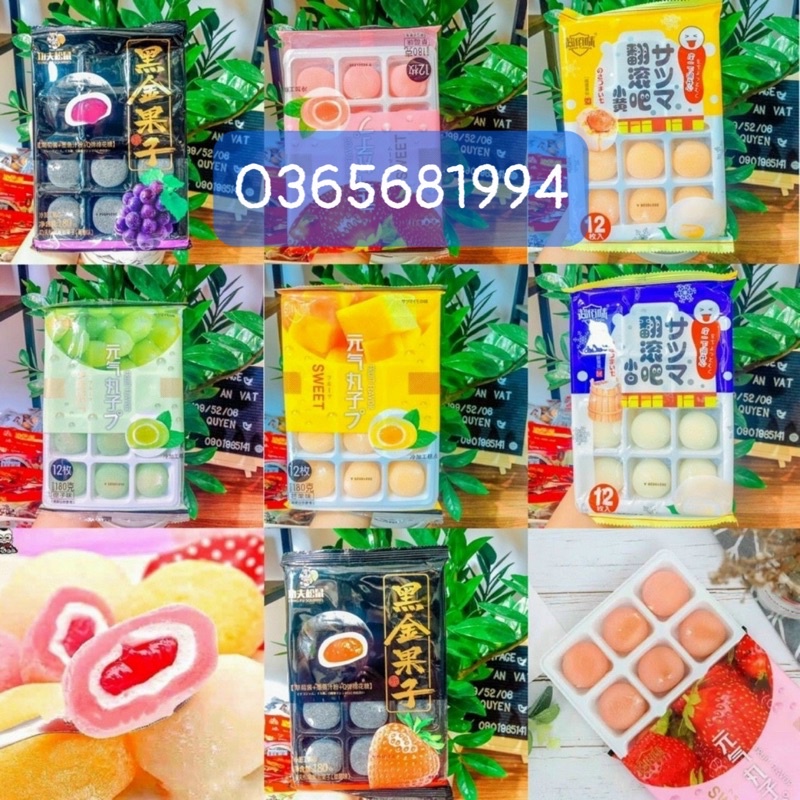 (Khay 12c)Bánh Mochi Đài Loan nhân kem tươi hoa quả mix vị