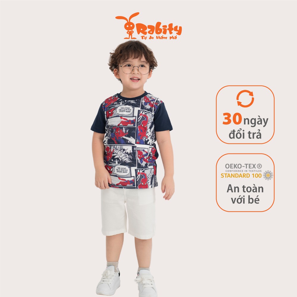 Áo thun bé trai ngắn tay Marvel RABITY cổ tròn in hình siêu anh hùng 5452.5410.5531