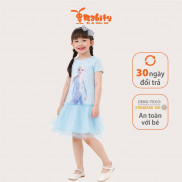 Váy đầm bé gái ngắn tay RABITY chất cotton đuôi cá hai lớp hình công chúa Elsa 5382.5563