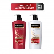 Combo gội 640g + xả 620g TRESemme Keratin Smooth Tinh dầu Argan và Keratin vào nếp suôn mượt