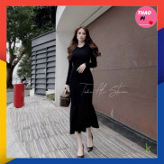 Đầm body dáng dài đuôi cá nơ lưng thanh lịch