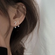 Bông tai bạc nữ Khuyên tai bạc nữ chấm hỏi