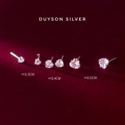 Khuyên tai bạc nụ đá trái tim Bông tai bạc nữ Duyson Silver