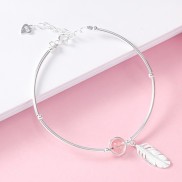 Vòng Tay Nữ Bạc dâu tây lông vũ xinh xắn XB-L37 - Bảo Ngọc Jewelry