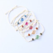 Vòng Tay Hoa Khô Vĩnh Cửu Đá Trong Suốt Dây Rút - Xb-L2610- Bảo Ngọc Jewelry