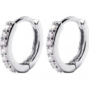 Khuyên Tai Nữ Đính Đá Bạc Ý S925 Dáng Tròn Đeo Sát Tai B2425- Bảo Ngọc Jewelry
