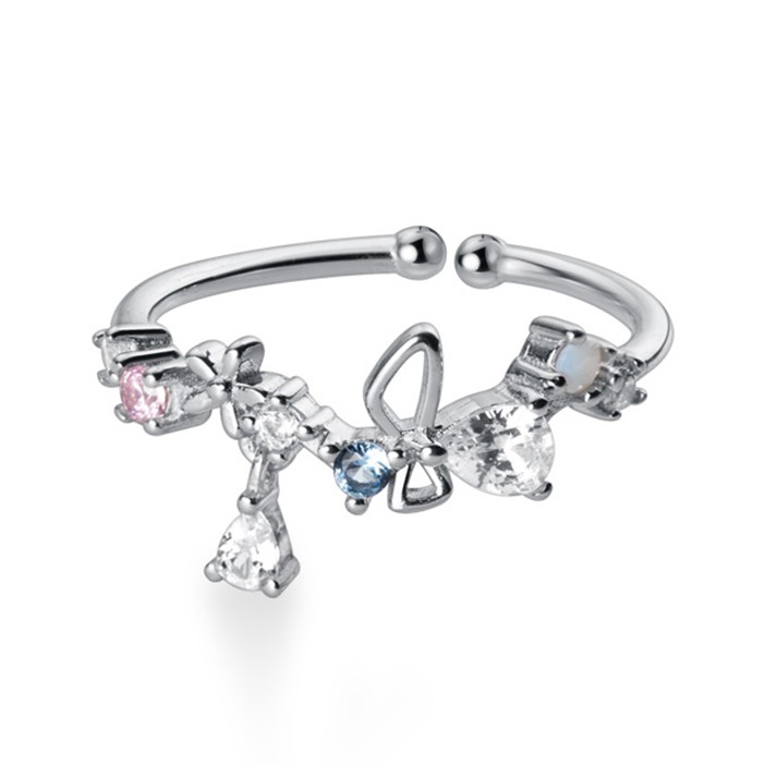 Nhẫn Bạc Nữ thiết kế sang trọng đính đá 7 màu - N2489 - Bảo Ngọc Jewelry