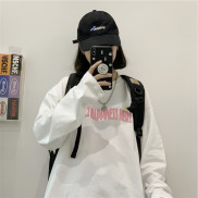 Áo thun tay dài form rộng HAPINESS NEKO.SG, Áo thun Streetwear Ulzzang SWT01