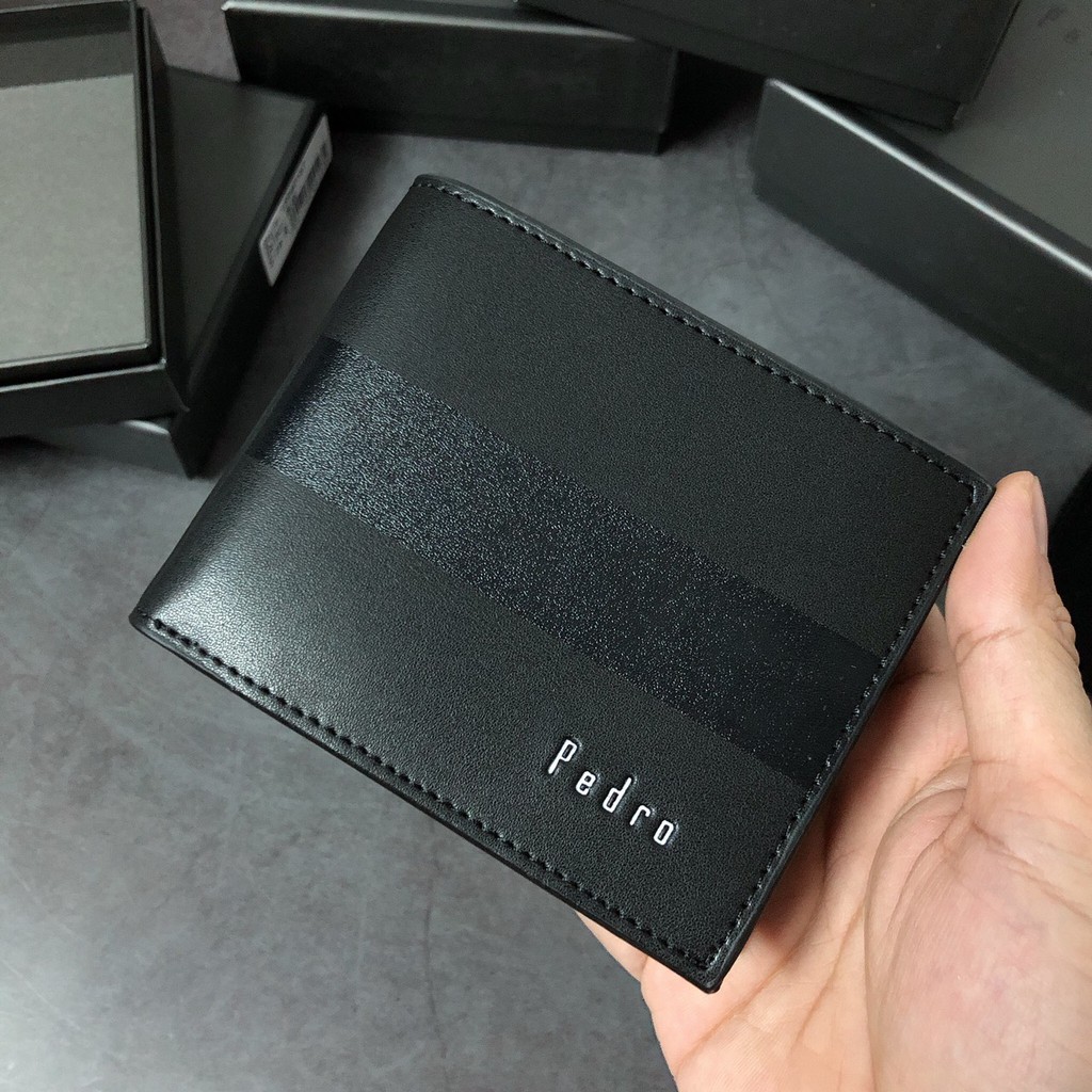 Ví ngắn Pedro trơn sọc ngang- V222