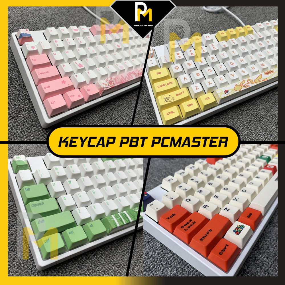Keycap PBT cho phím cơ dyesub in 5 mặt theo chủ đề, Cao cấp full phím PCMASTER