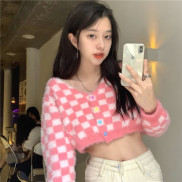 Áo Khoác Cardigan Giả Lông Chồn Mềm Mại Phong Cách Retro