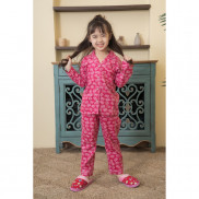 Bộ pyjama nỉ cotton VT bé gái quần dài, áo dài B70.2022
