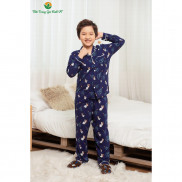 Bộ pijama lanh bé trai quần dài, áo dài B70.2003 - Thời Trang Gia Đình VT