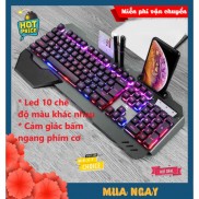 Bàn Phím Gaming K618 Super Pro New 2021 Led Đổi Màu 10 Chế Độ Led Khác Nhau Ngang Phím Cơ PC - XSMART