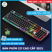 Bàn phím cơ gaming máy tính laptop pc G900 LED đổi màu nhiều chế độ, blue switch kết nối USB, 3 màu đen trắng hồng