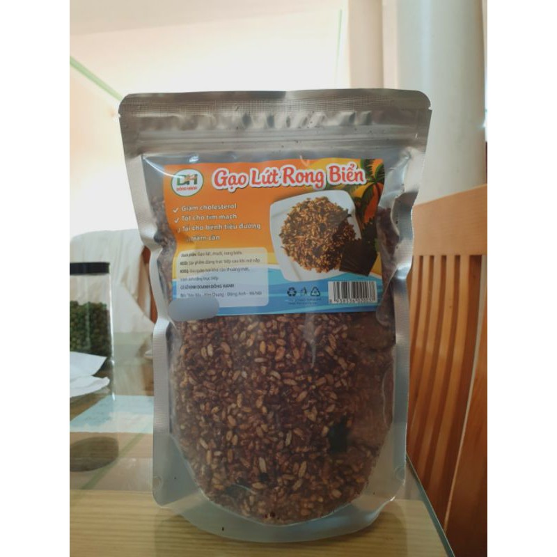 Túi 500g gạo lứt sấy rong biển