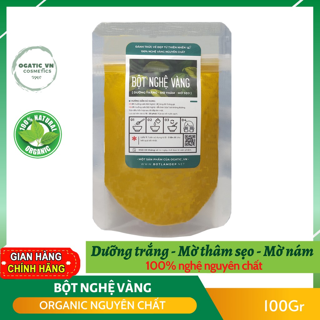 100GR Bột nghệ vàng nguyên chất Organic - Handmade - B1.007