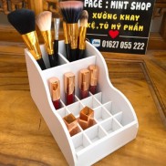 Khay đựng son và lọ đựng cọ trang điểm 2 trong 1 cực tiện dụng