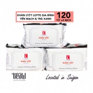 COMBO 3 BỊCH Khăn ướt CHOICE L 120 TỜ tiết kiệm cho gia đình - tinh chất yến mạch và trà xanh - Khăn ướt LOTTE Hàn Quốc