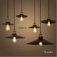 Đèn thả trang trí quán cafe chao đĩa bay đui đồng D300