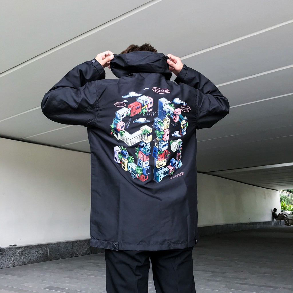Áo Khoác Dù Zone Unisex Form Rộng Nam Nữ